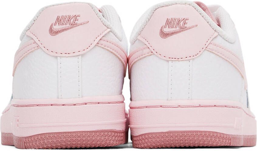 Nike Kids White & Pink Force 1 Little Kids Sneakers