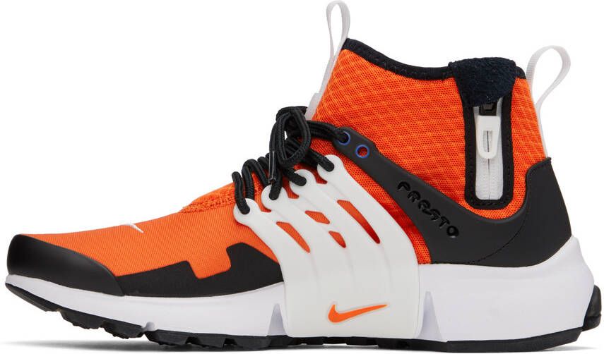 Nike Orange & White Air Presto Mid Utility Sneakers