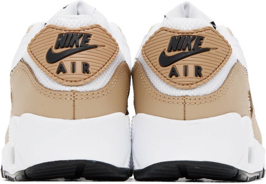 Nike White & Beige Air Max 90 Sneakers