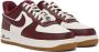 Nike White & Burgundy Air Force 1 '07 Sneakers - Thumbnail 4