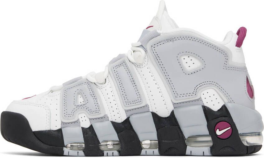 Nike White & Gray Air More Uptempo Sneakers