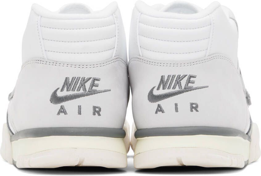 Nike White & Gray Air Trainer 1 Sneakers