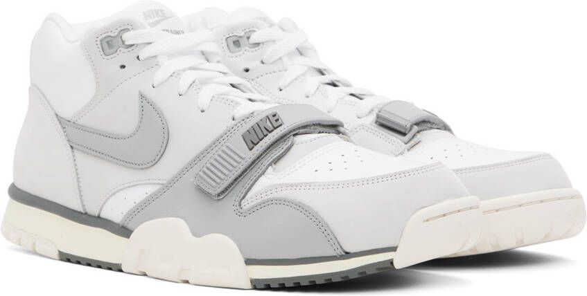 Nike White & Gray Air Trainer 1 Sneakers