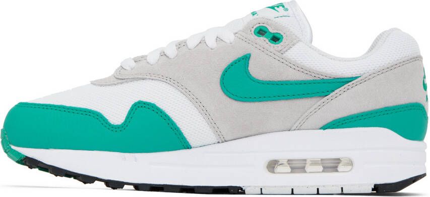 Nike White & Green Air Max 1 Sneakers