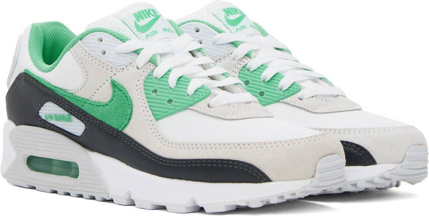 Nike White & Green Air Max 90 Sneakers