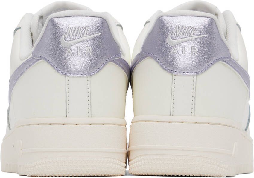 Nike White & Purple Air Force 1 '07 Sneakers