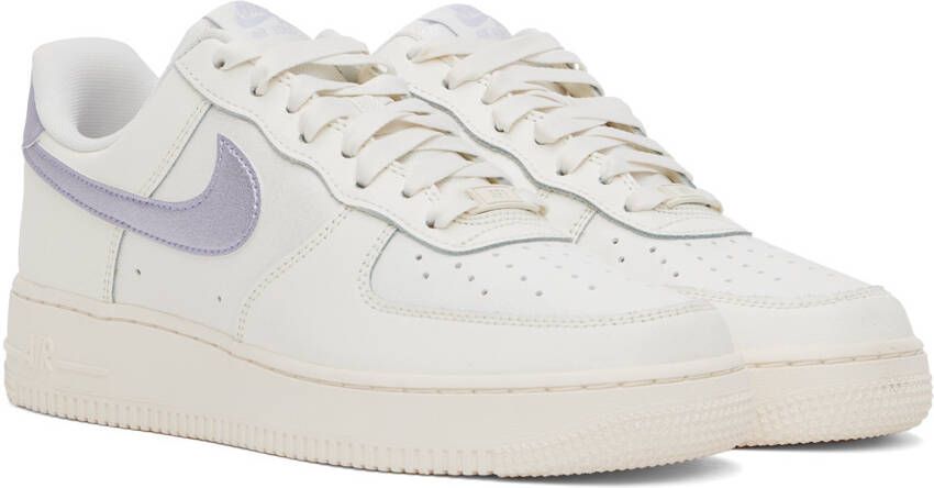Nike White & Purple Air Force 1 '07 Sneakers