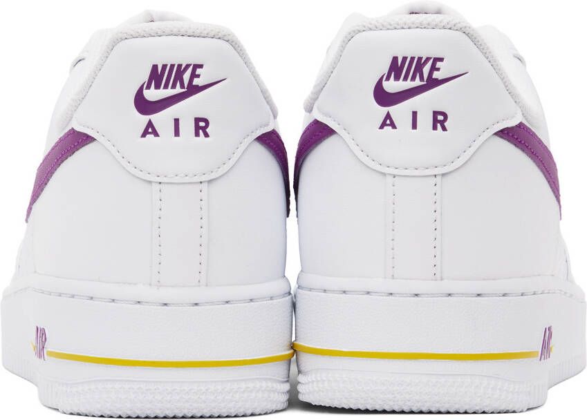 Nike White & Purple Air Force 1 '07 Sneakers