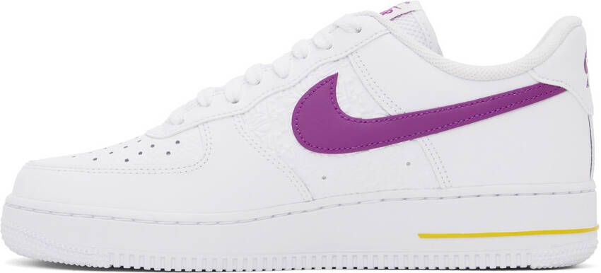 Nike White & Purple Air Force 1 '07 Sneakers