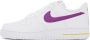 Nike White & Purple Air Force 1 '07 Sneakers - Thumbnail 3