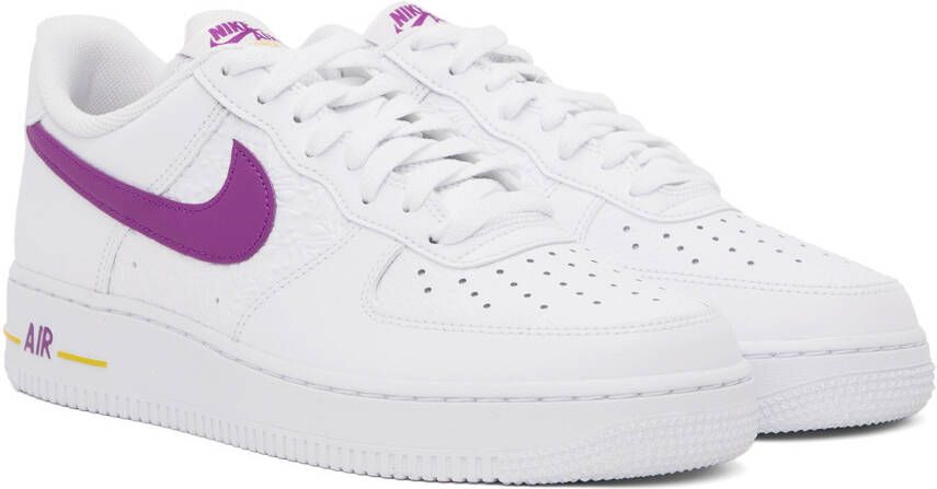 Nike White & Purple Air Force 1 '07 Sneakers