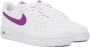 Nike White & Purple Air Force 1 '07 Sneakers - Thumbnail 4