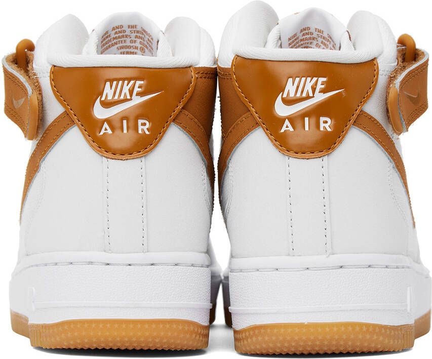 Nike White & Tan Air Force 1 '07 Sneakers