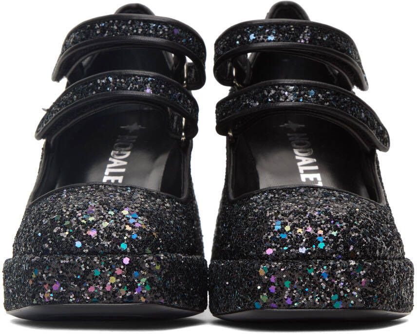 Nodaleto Black Glitter Bulla Babies 65 Platform Heels