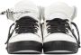 Off-White & Black High Top Vulcanized Leather Sneakers - Thumbnail 2