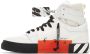 Off-White & Black High Top Vulcanized Leather Sneakers - Thumbnail 3