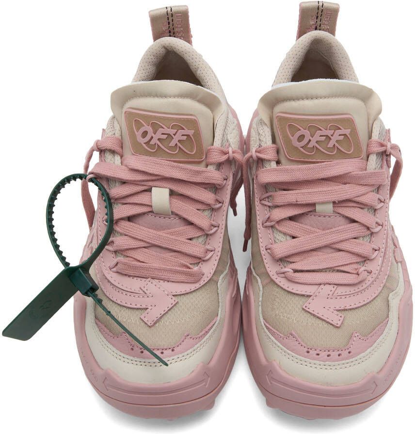 Off-White Beige & Pink Odsy 1000 Sneakers