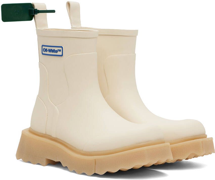 Off-White Beige Sponge Chelsea Boots