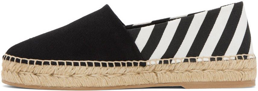 Off-White Black & White Striped Espadrilles