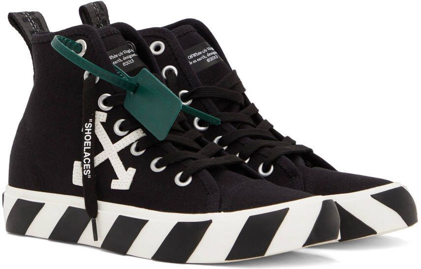 Off-White Black Mid-Top Vulcanized Sneakers