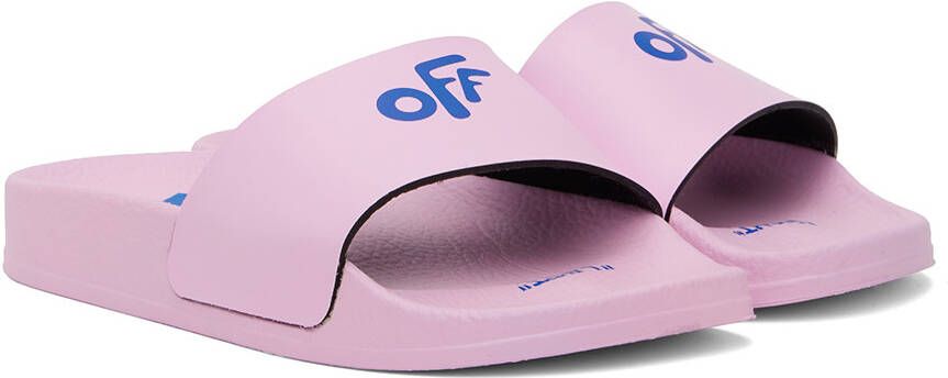 Off-White Kids Pink Pool Slides