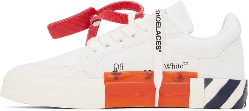 Off-White Kids White & Navy Vulcanized Sneakers
