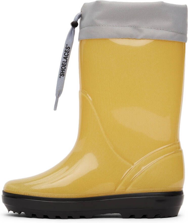 Off-White Kids Yellow Logo Boots