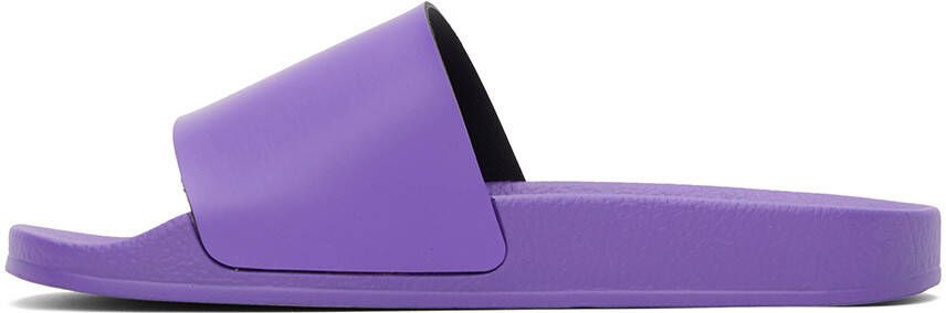 Off-White Purple Stamped Slides