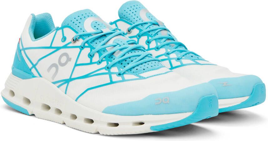 On White & Blue Cloudnova Z5 Sneakers