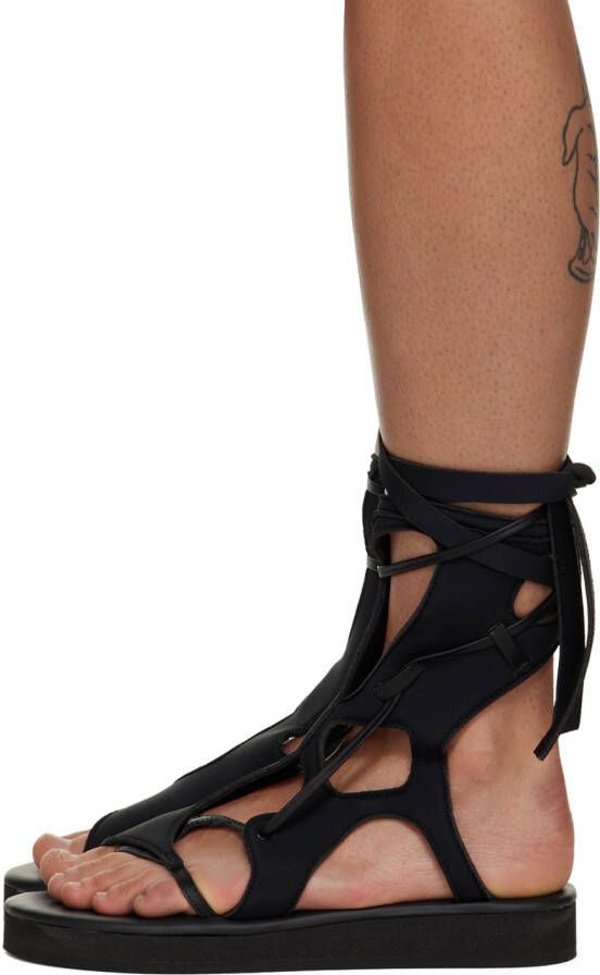 Ottolinger Black Strappy Flat Sandals