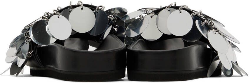 Paco Rabanne Black Sparkle Flat Sandals