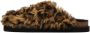 Palm Angels Beige & Black Leopard Slippers - Thumbnail 3