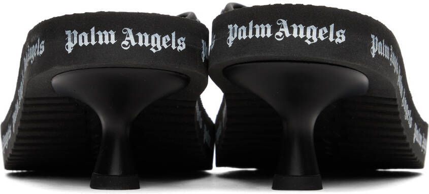 Palm Angels Black Palm Logo Heeled Sandals
