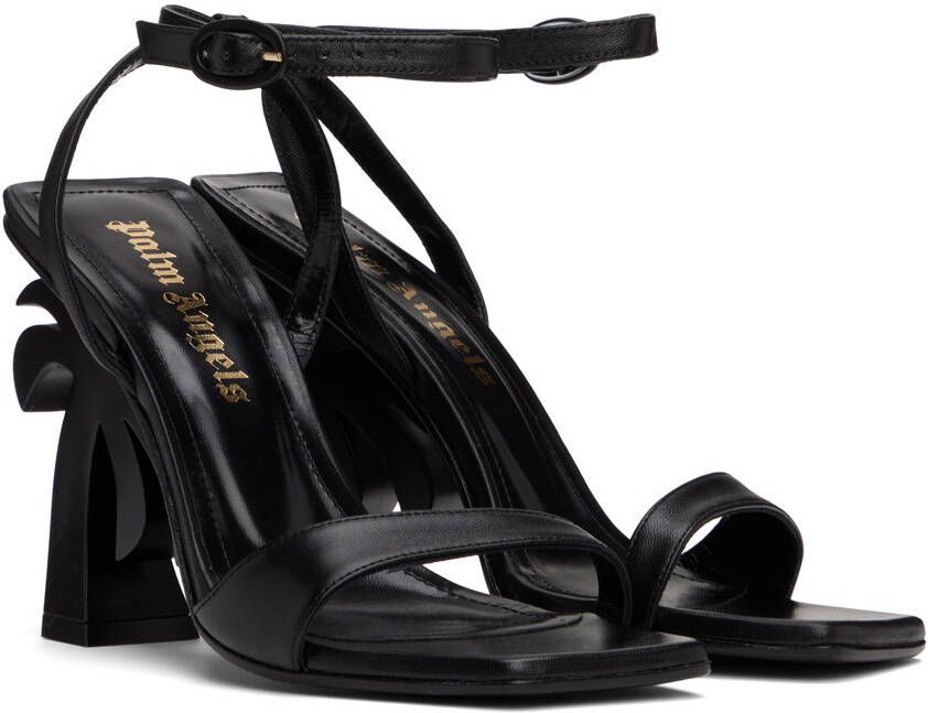 Palm Angels Black Sculptural Heeled Sandals