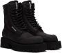 Palm Angels Black Stacked Ankle Boots - Thumbnail 4