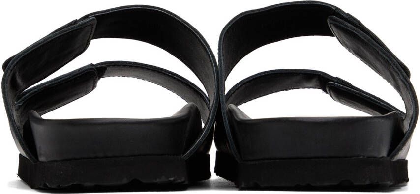 Palm Angels Black Velcro Strap Sandals
