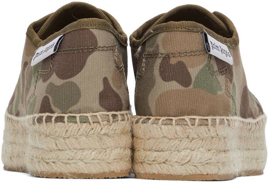 Palm Angels Khaki Lace-Up Espadrille Sneakers
