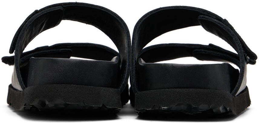 Palm Angels Kids Black Faux-Leather Sandals