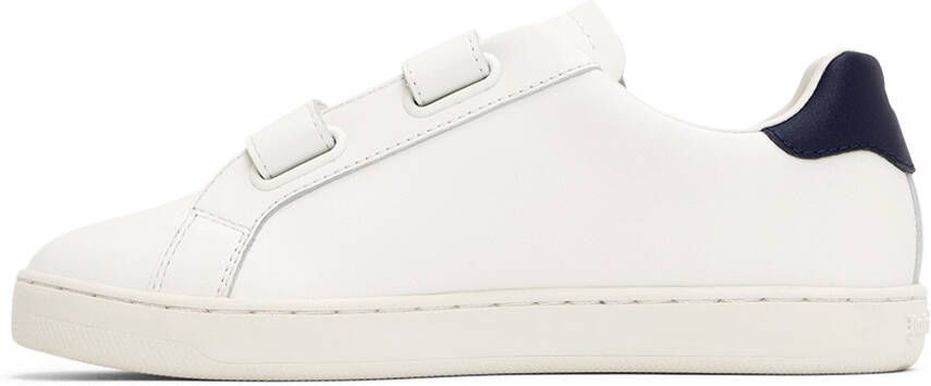Palm Angels Kids White & Navy Palm One Strap Sneakers
