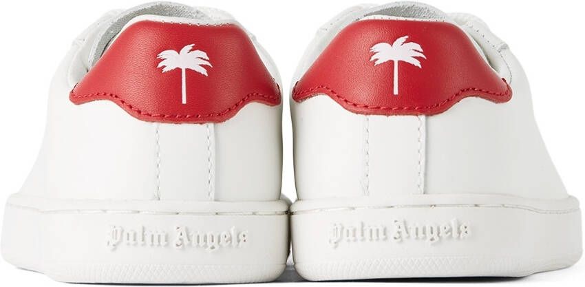 Palm Angels Kids White & Red New Tennis Sneakers