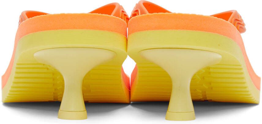 Palm Angels Orange & Yellow Flip Flop Heeled Sandals