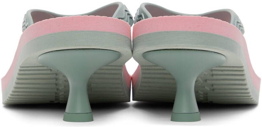 Palm Angels Pink & Blue Flip Flop Heeled Sandals