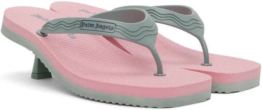 Palm Angels Pink & Blue Flip Flop Heeled Sandals