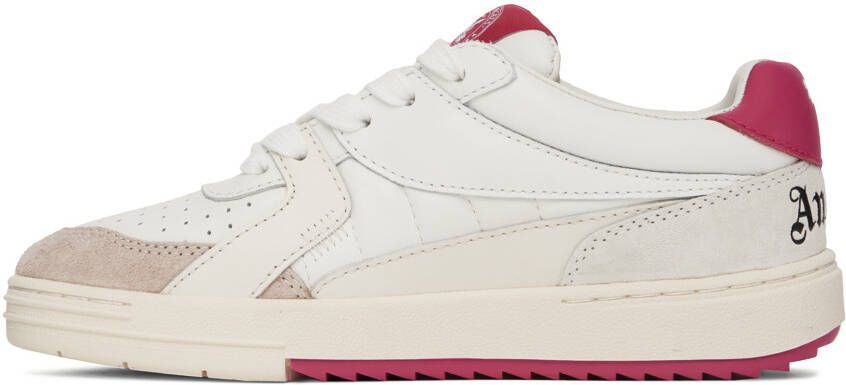 Palm Angels White & Pink University Sneakers