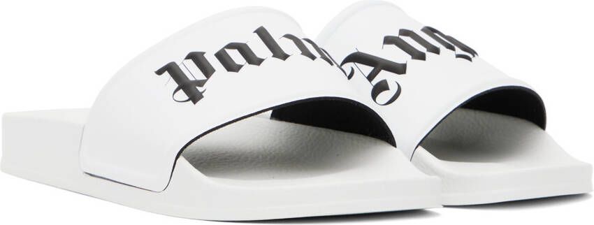 Palm Angels logo-print open-toe slides White - Picture 7