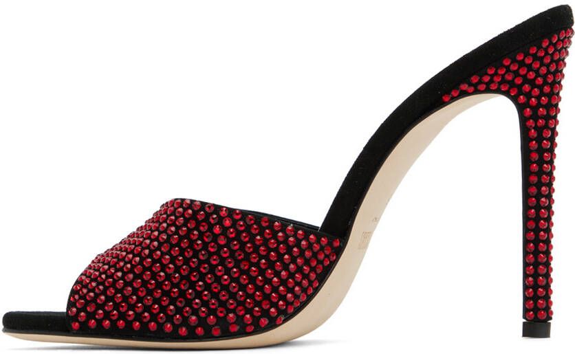 Paris Texas Black & Red Crystal Heeled Sandals