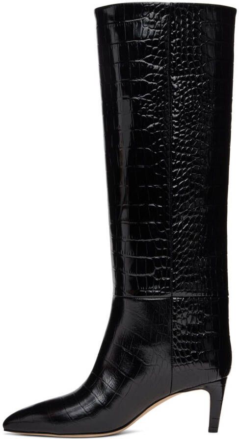 Paris Texas Black Croc Tall Boots
