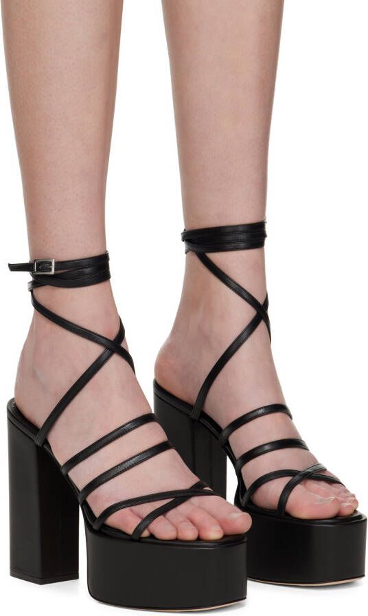 Paris Texas Black Evita Heeled Sandals
