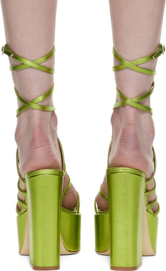 Paris Texas Green Evita Platform Sandals