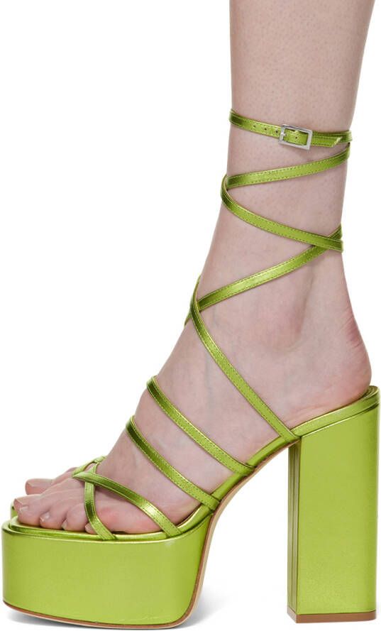 Paris Texas Green Evita Platform Sandals